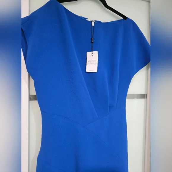 Reiss Victoria capped sleeve midi dress, Blue Royal Color - Picture 14 of 17